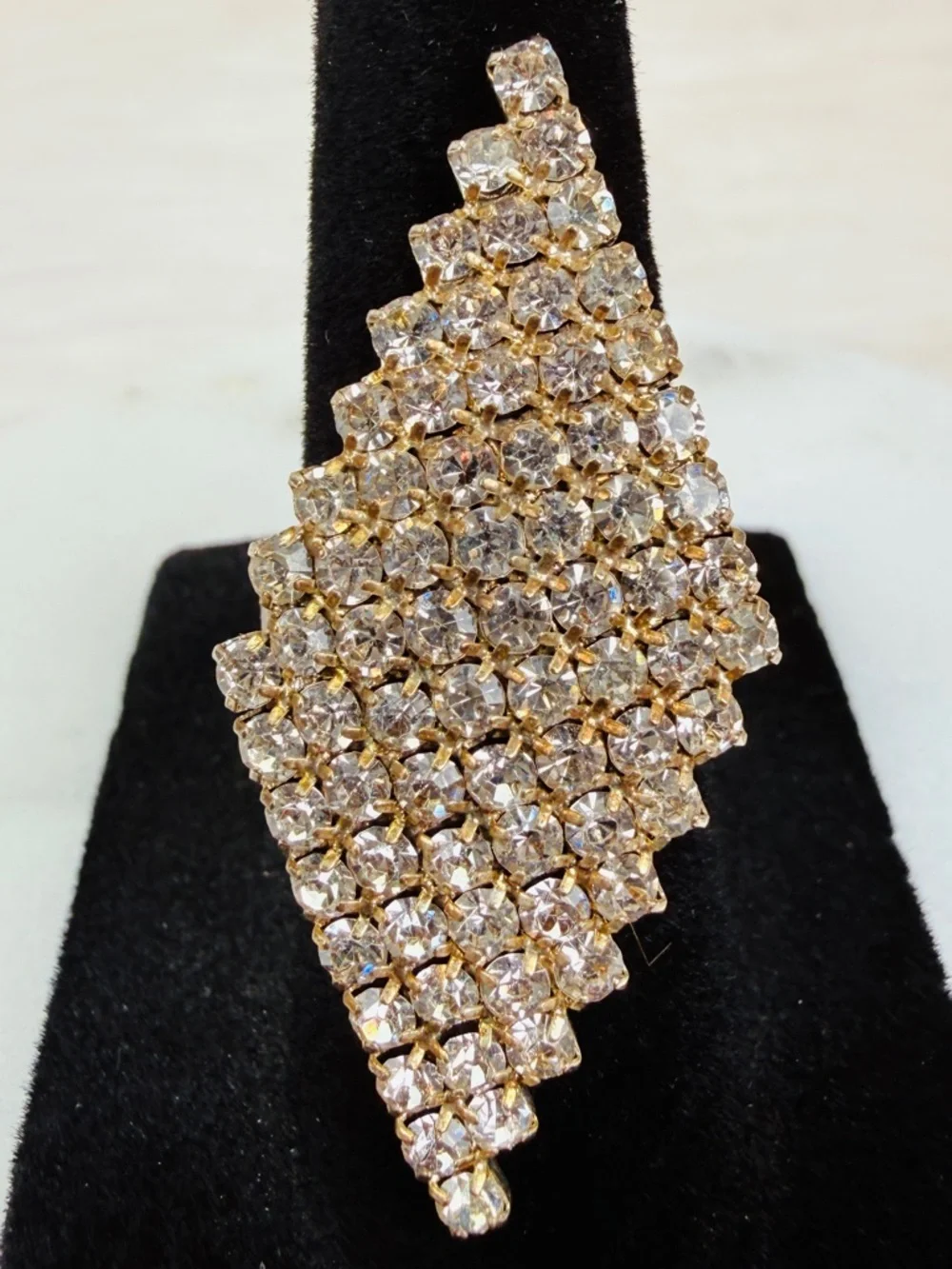 Sparkling Rhinestone 7.5 adjustable Statement Ring
